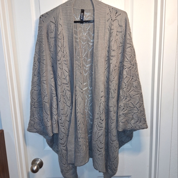 torrid Sweaters - Torrid Gray Open-Front Knit Poncho Sweater Cardigan